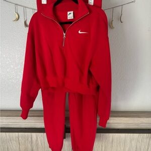 Nike Red Sweat Tracksuit Set